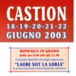 Pubblicità della prima edizione all'interno del volantino del Campanot 2003